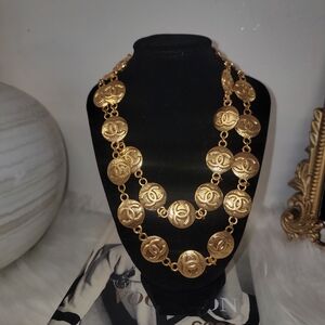 Gold Designer Logo Necklace